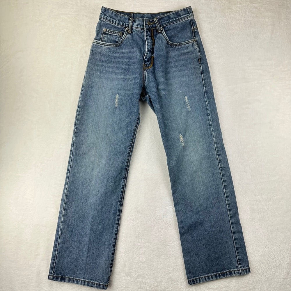 24K Jeans Denim Civilization Mens 31x30 Straight 31 Blue Distressed 100% Cotton